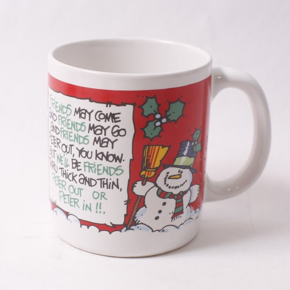 Christmas Friends Message Mug by Contenova Holiday Collectible ~ 260304-WH 1035